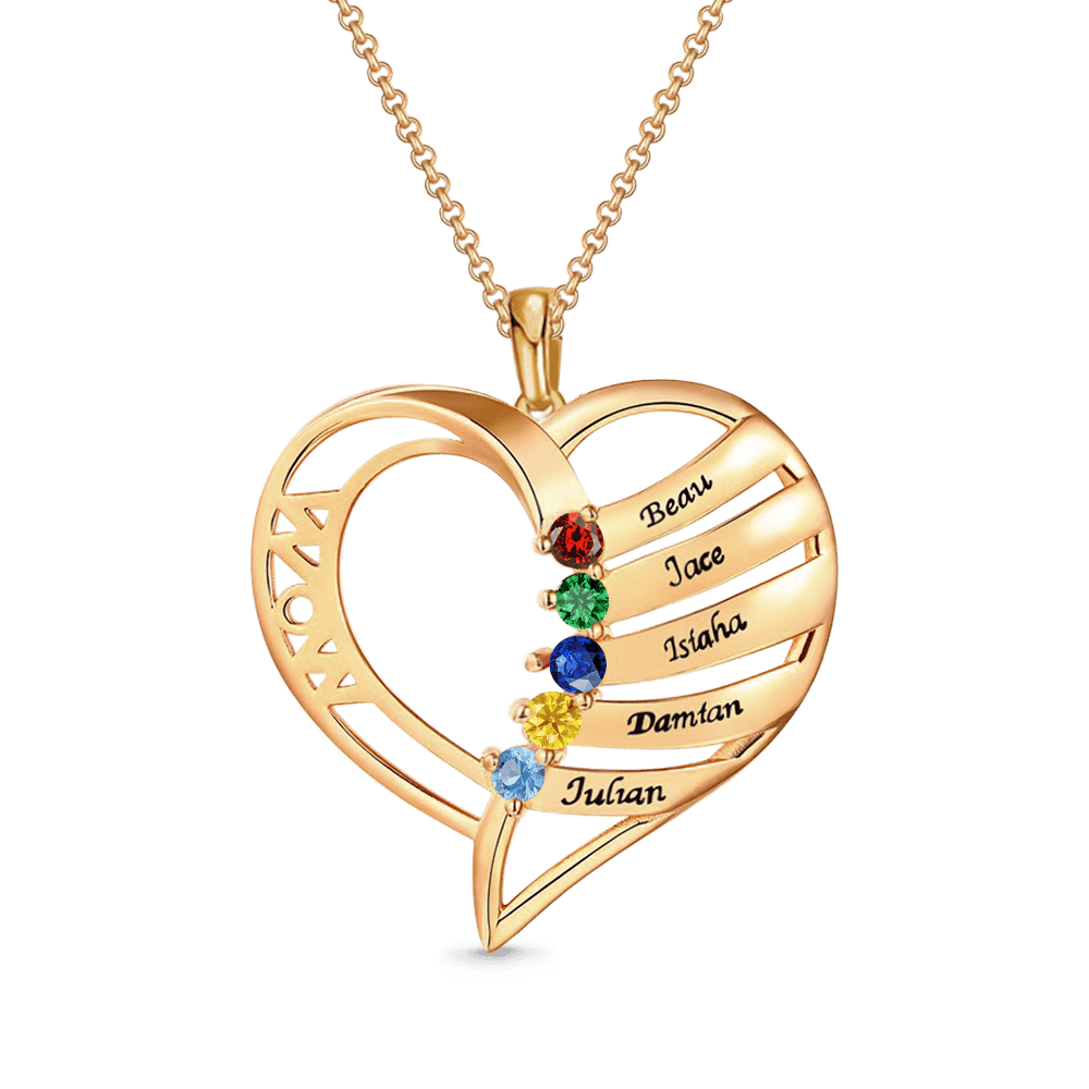 MOM Heart Memory Necklace image number 1