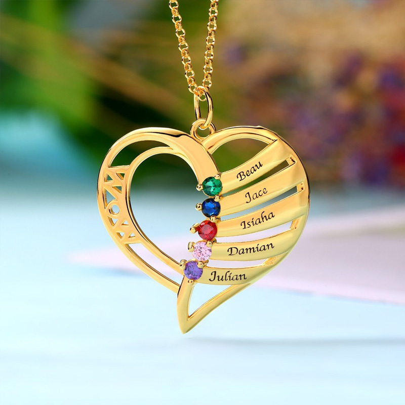 MOM Heart Memory Necklace image number 3