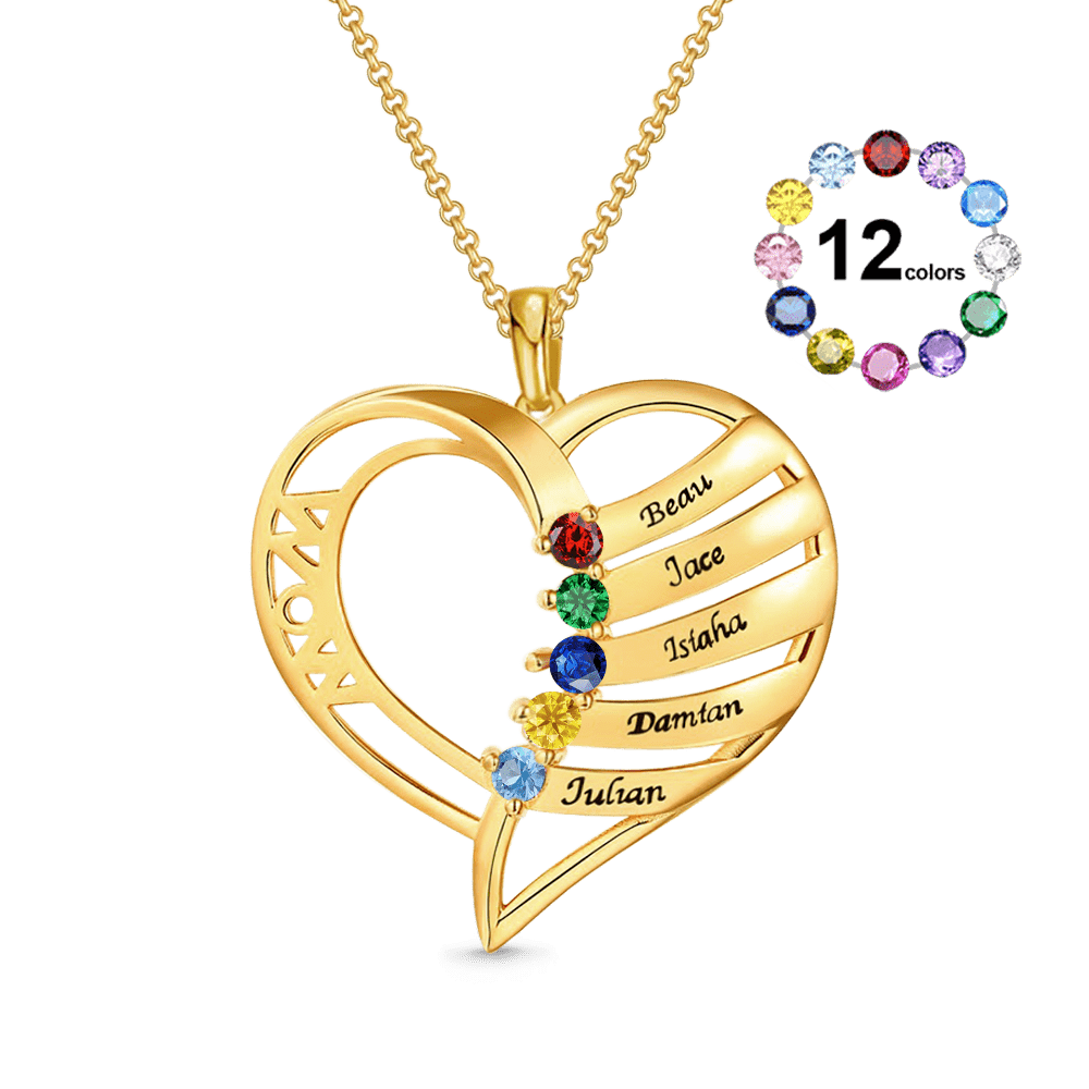 MOM Heart Memory Necklace image number 0