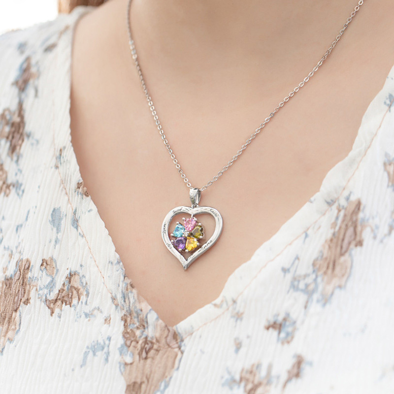 Hollow Love Heart Necklace image number 6