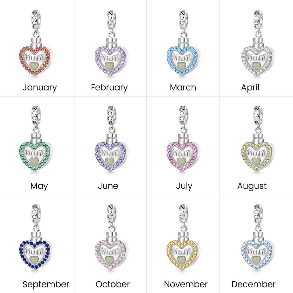 Mum Heart Memorial Urn Ashes Pendant image number 4