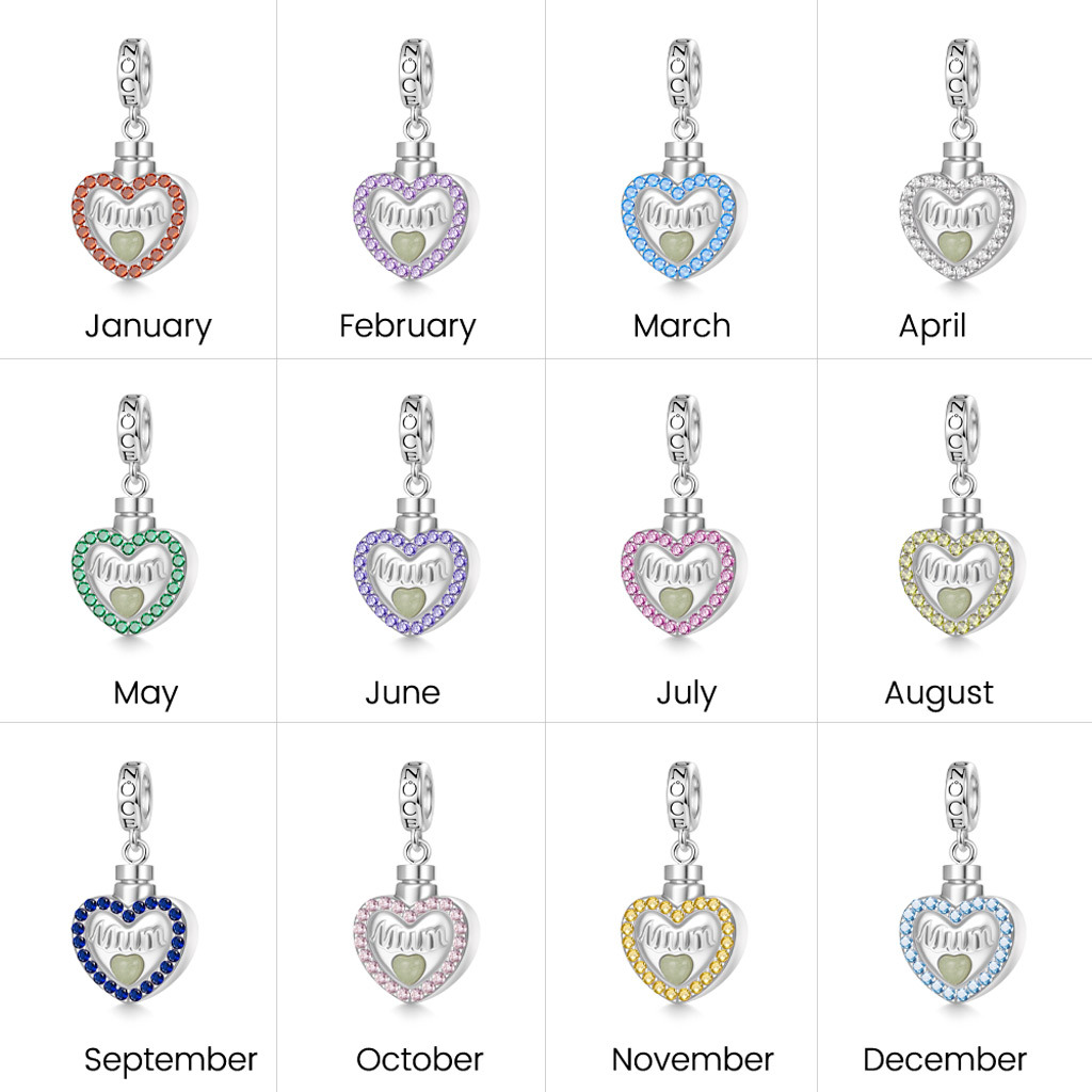 Mum Heart Memorial Urn Ashes Pendant image number 4