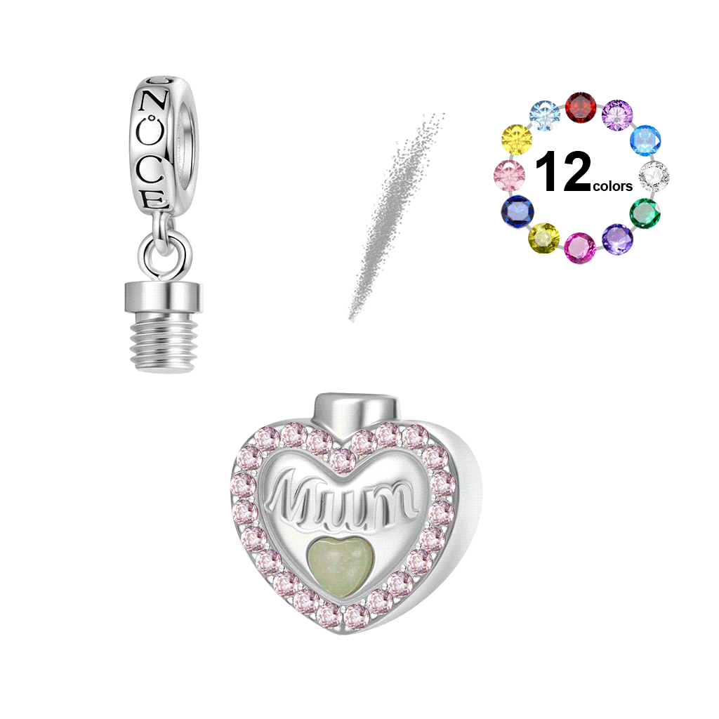 Mum Heart Memorial Urn Ashes Pendant image number 0