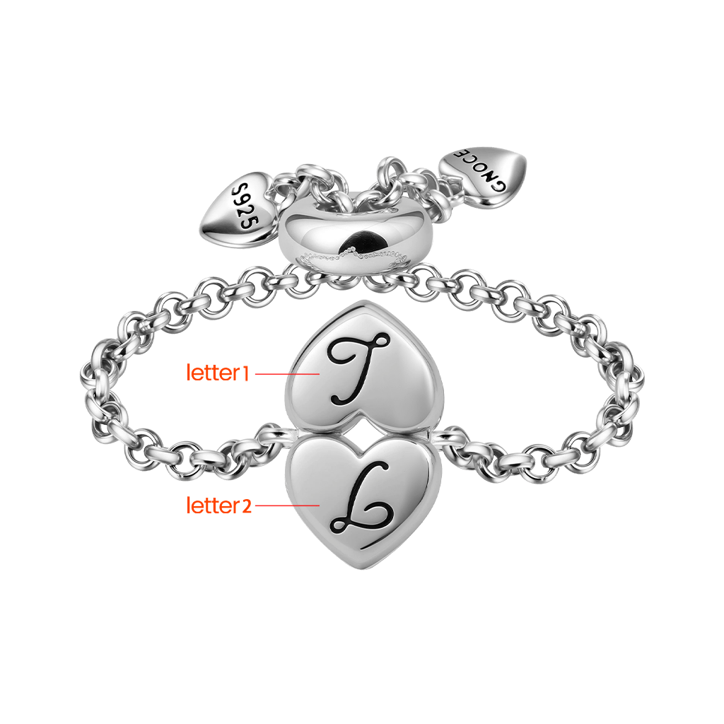 Adjustable Chain Initial Love Ring image number 2