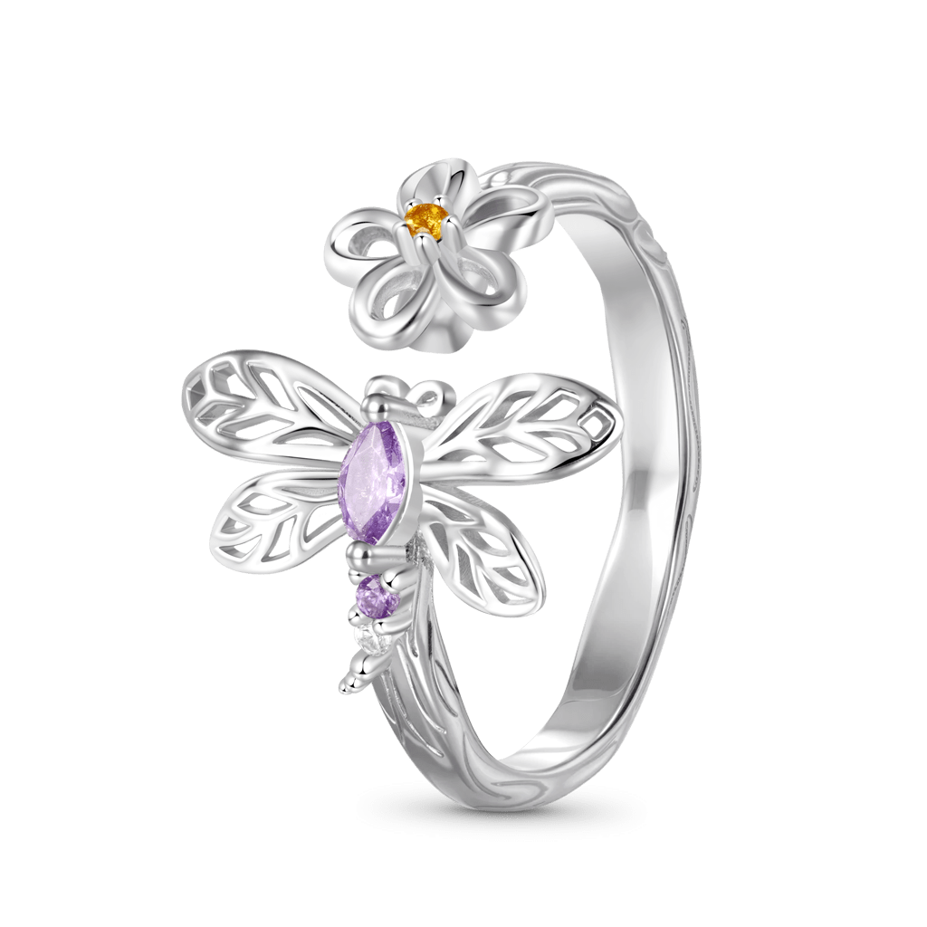 Dragonfly Flower Ring image number 1