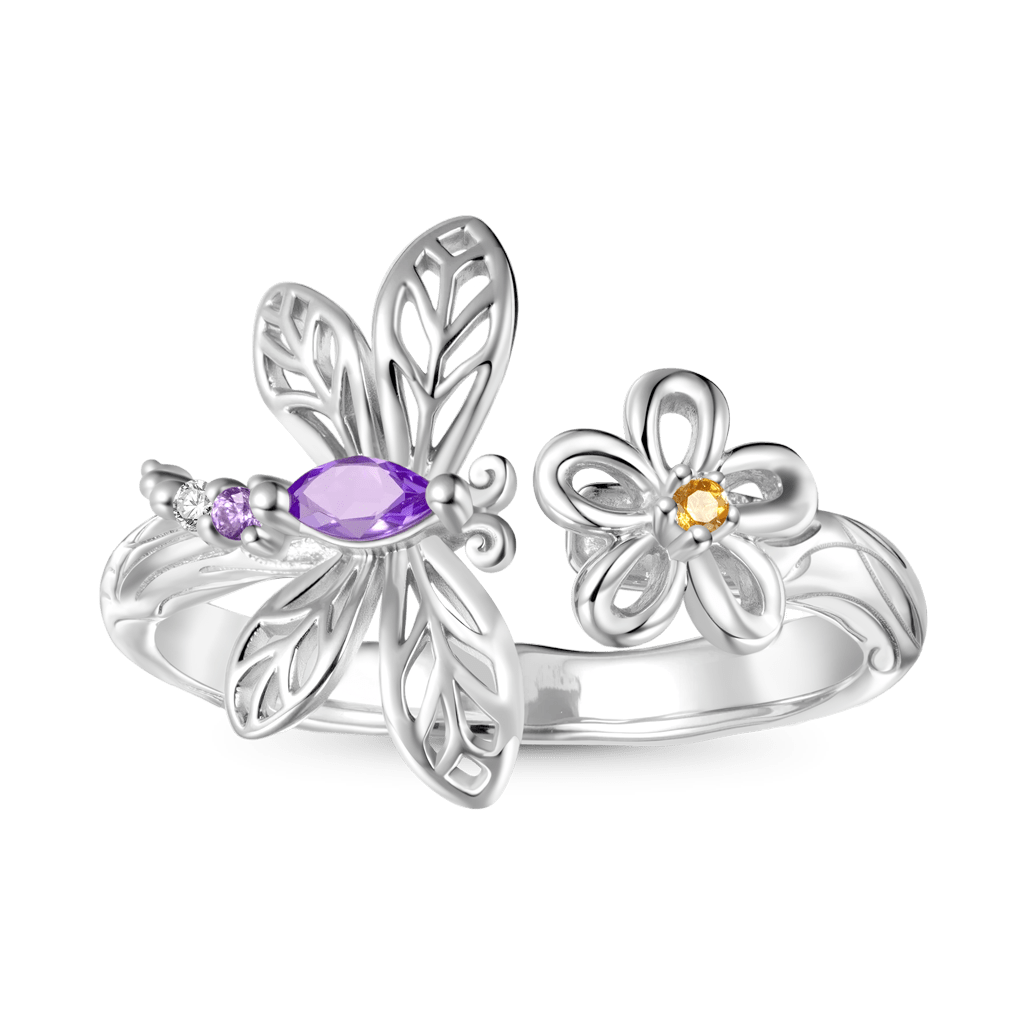Dragonfly Flower Ring image number 0