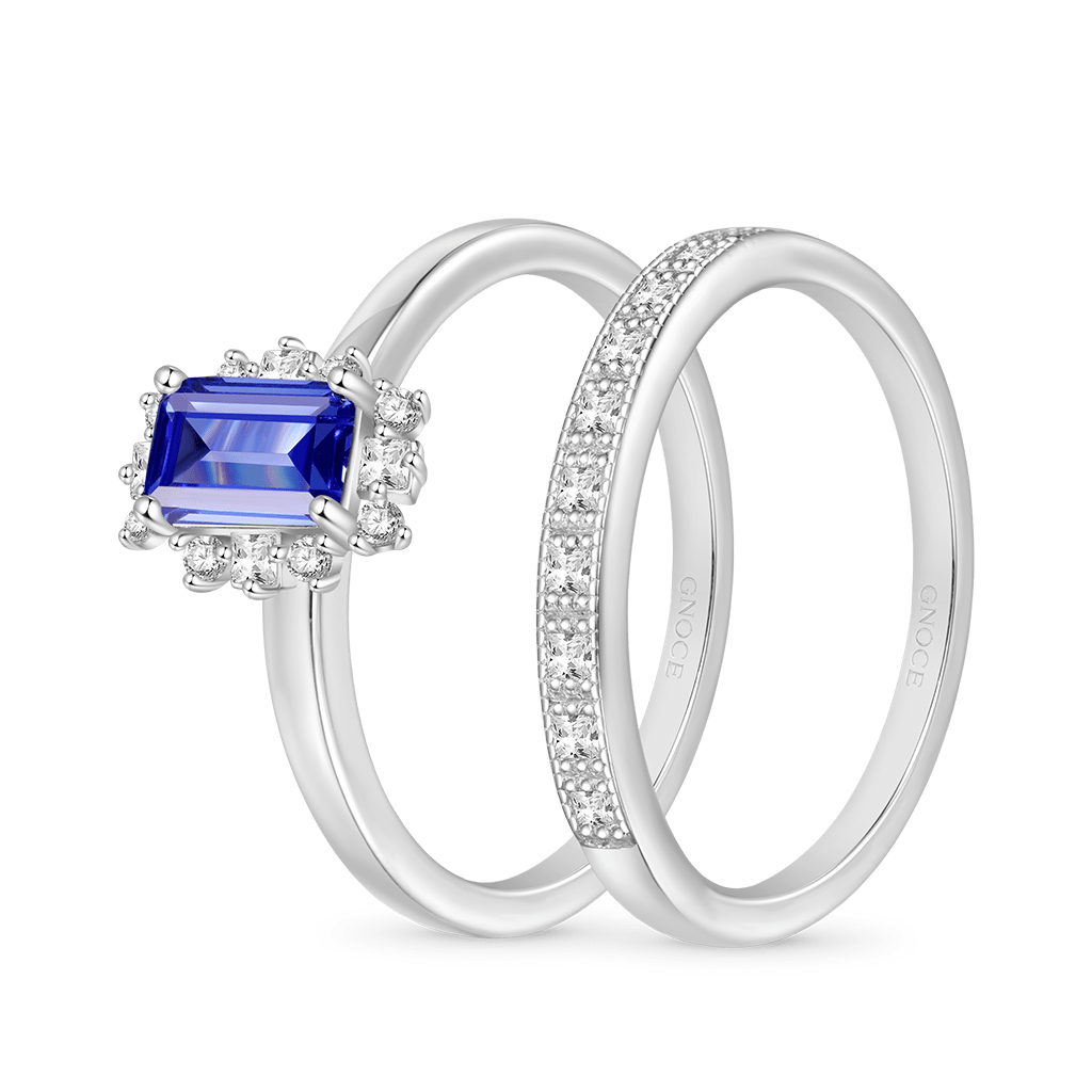 Tanzanite Blue Square Rings image number 1