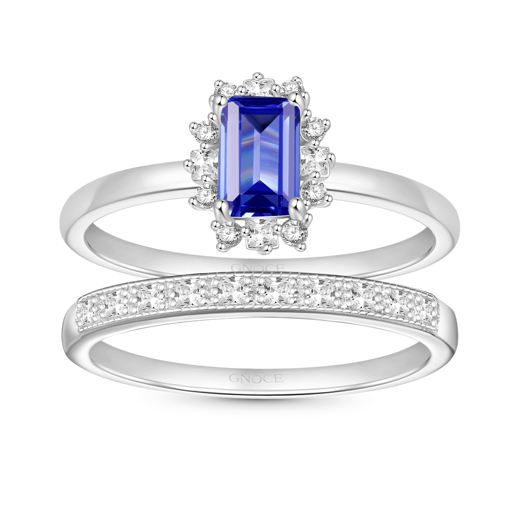 Tanzanite Blue Square Rings image number 0