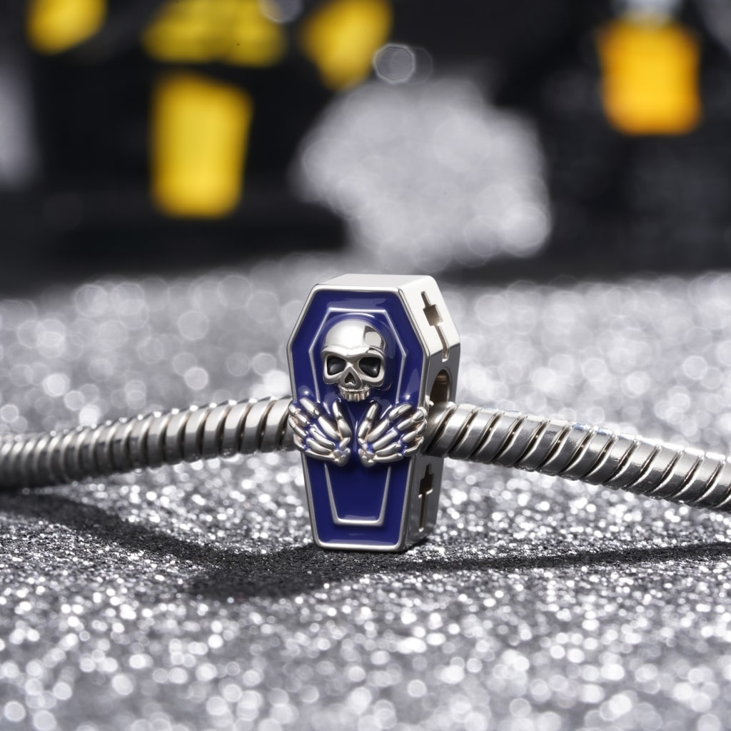 Halloween Skull Coffin Charm image number 4