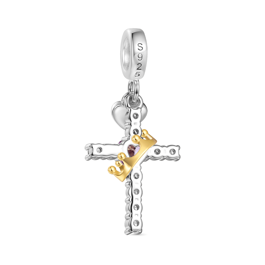 Gold Crown of Thorns Nail Cross Pendant image number 2