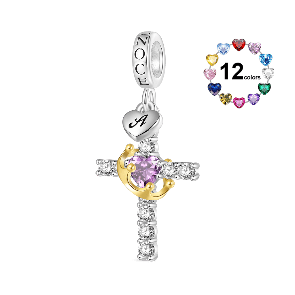 Gold Crown of Thorns Nail Cross Pendant image number 0