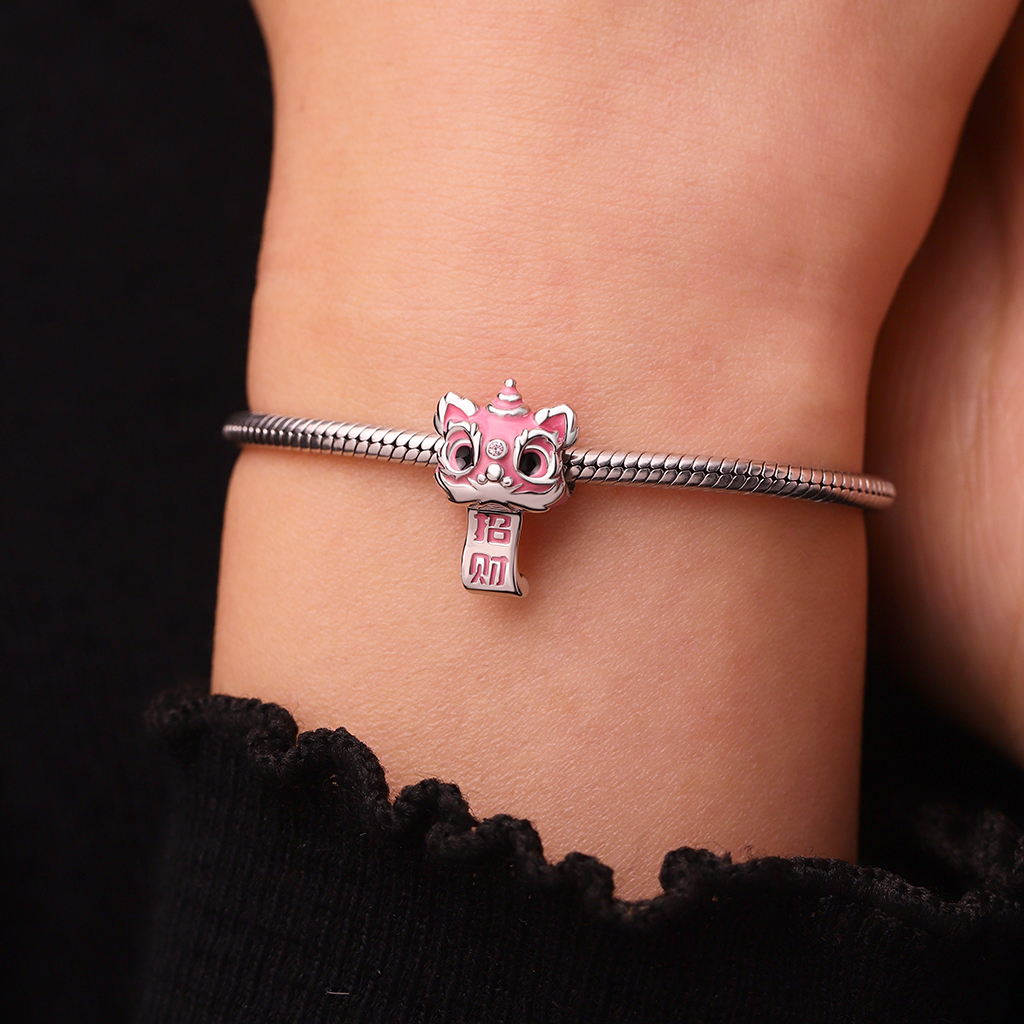Pink Lion Dance Charm image number 4