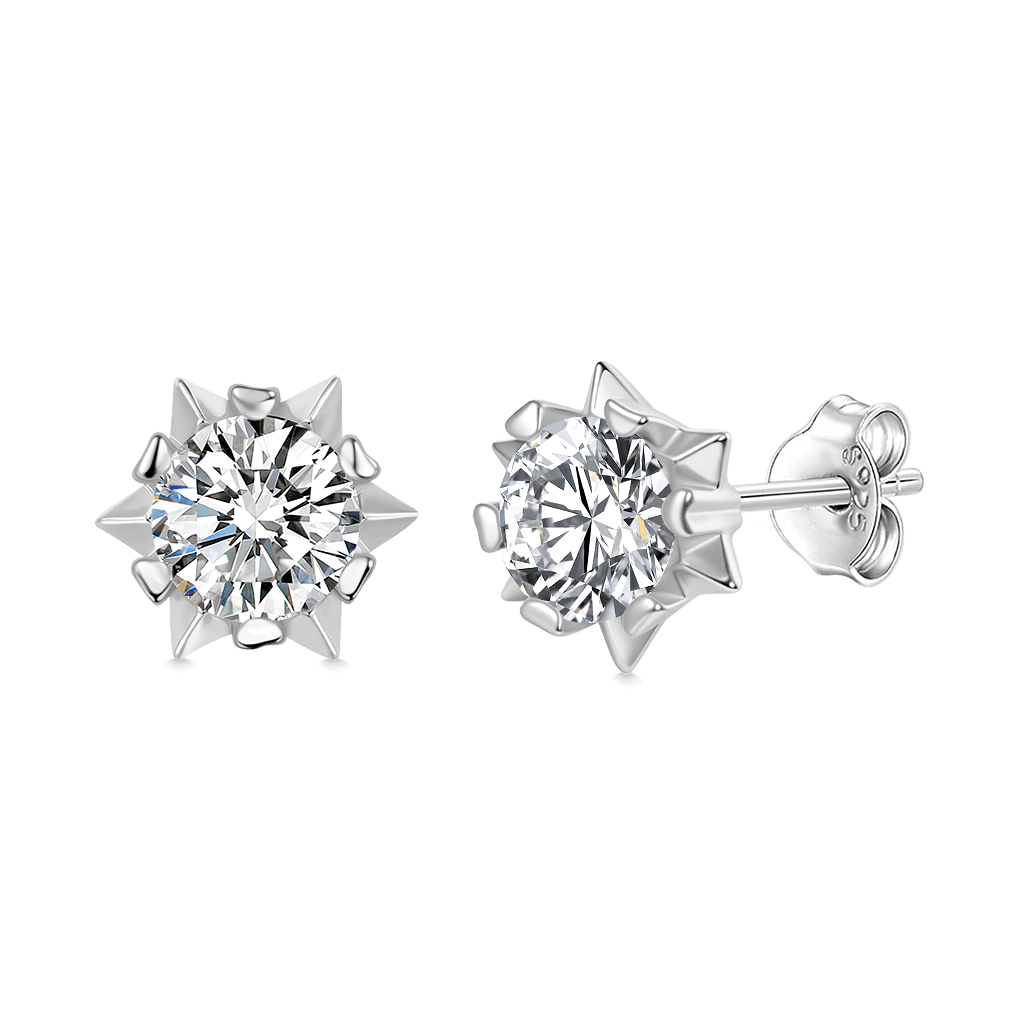 Romantic Snowflake VVS Moissanite Stud Earring image number 0