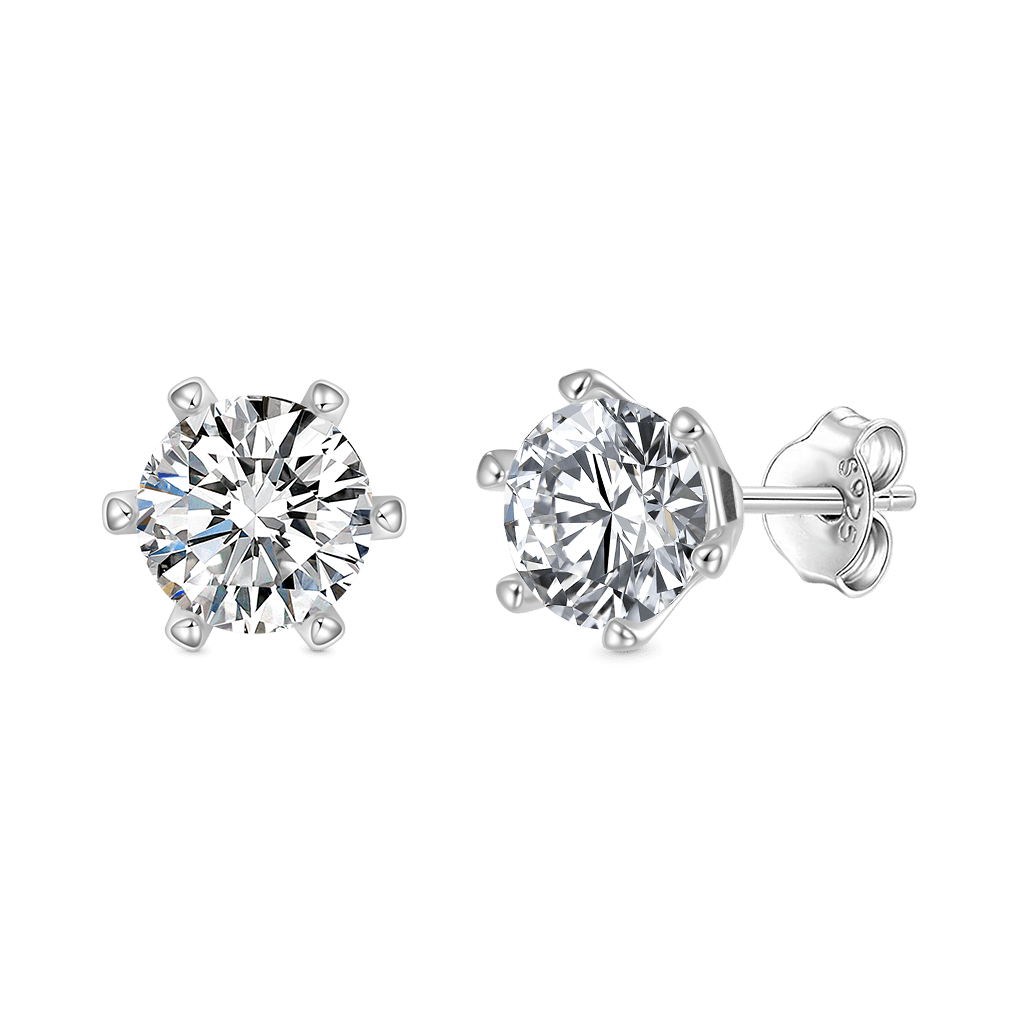 Round Cut VVS Moissanite Stud Earrings image number 0