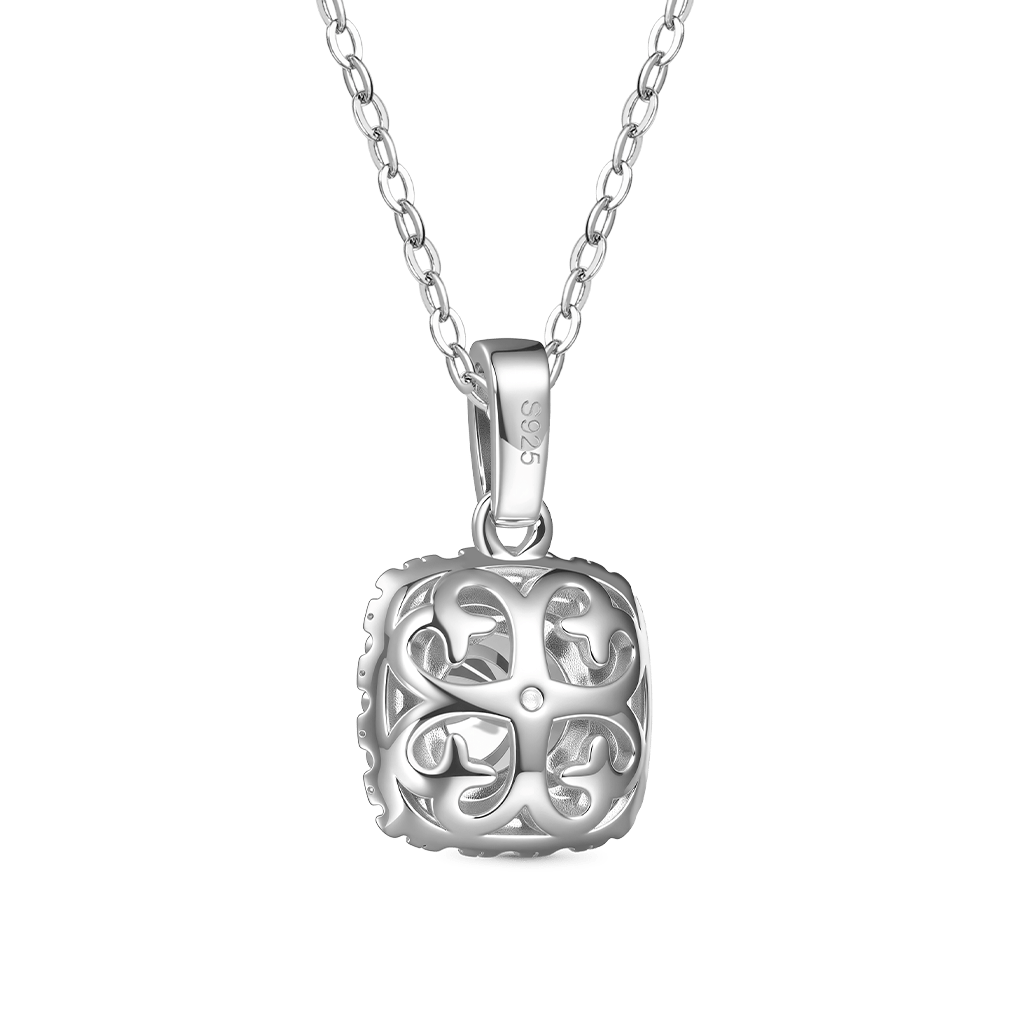 Cushion Halo VVS Moissanite Necklace image number 2