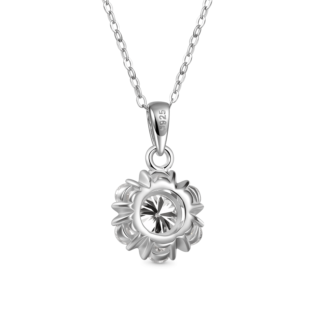 1Ct VVS Moissanite Snowflake Necklace image number 1