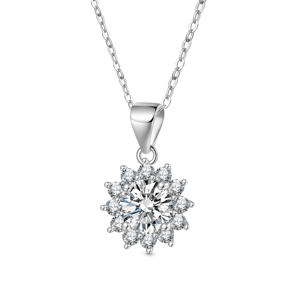 Timeless VVS Moissanite Sunflower Necklace image number 0