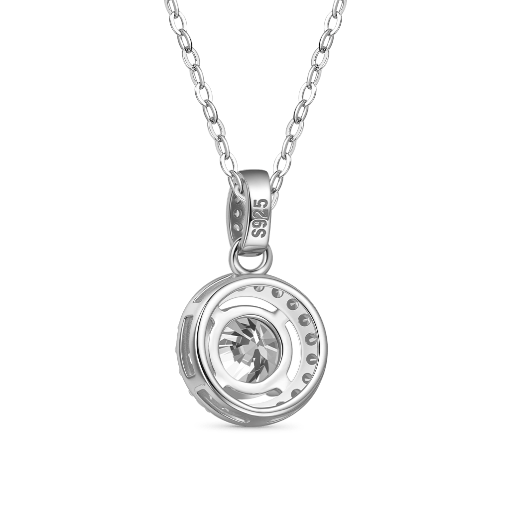 Round Cut Rubover VVS Moissanite Necklace image number 1
