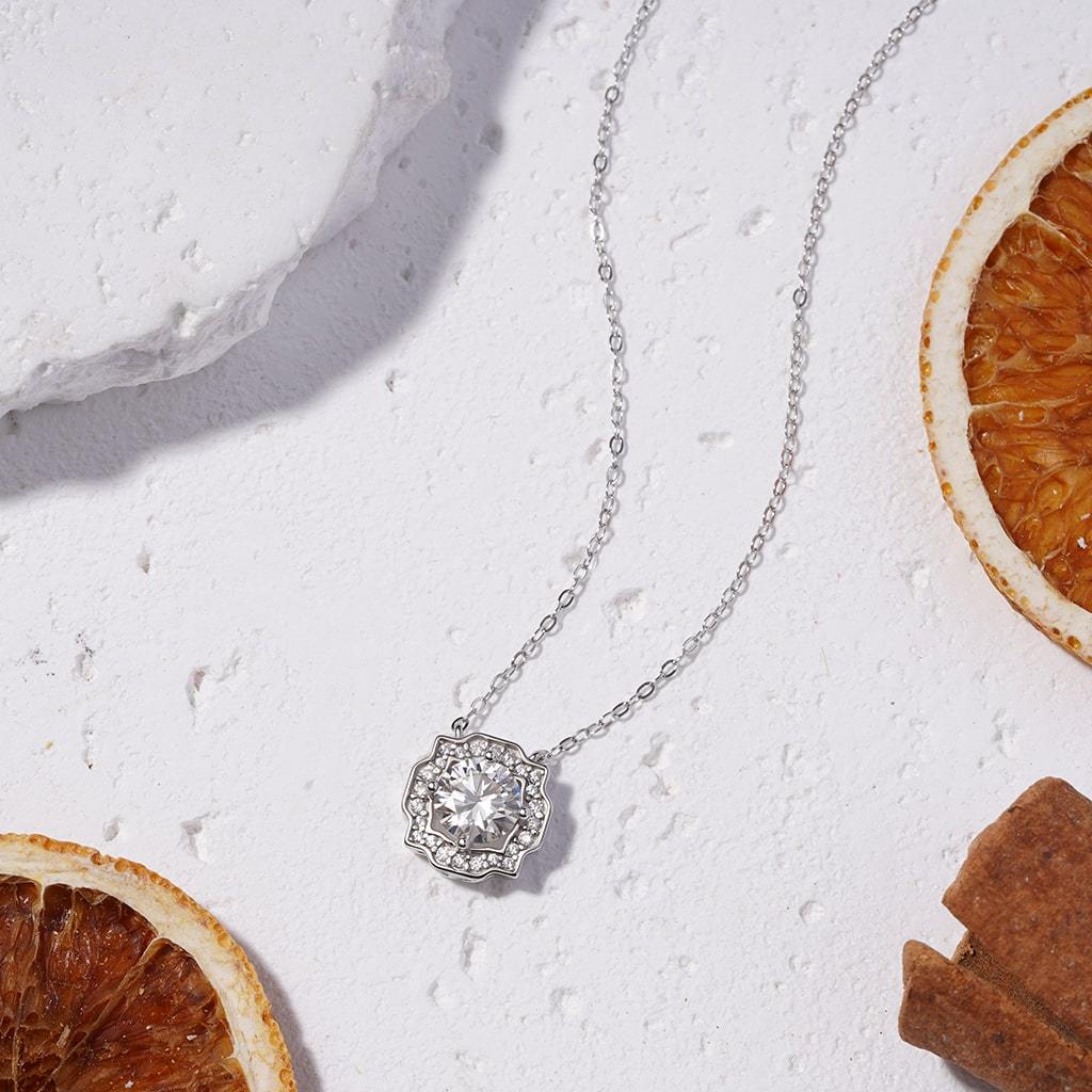 VVS Round Center Moissanite Necklace image number 3