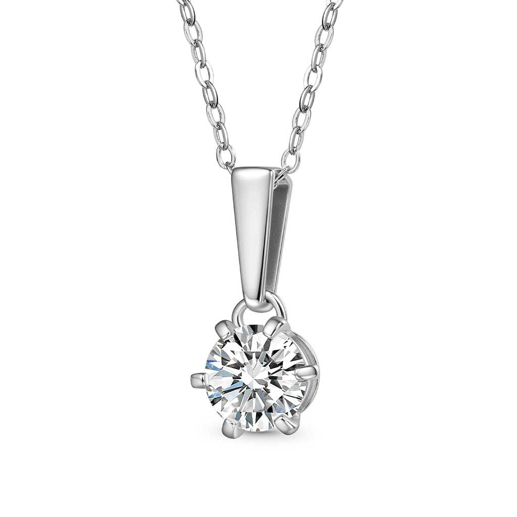Classic 1ct Moissanite Solitaire Necklace image number 0