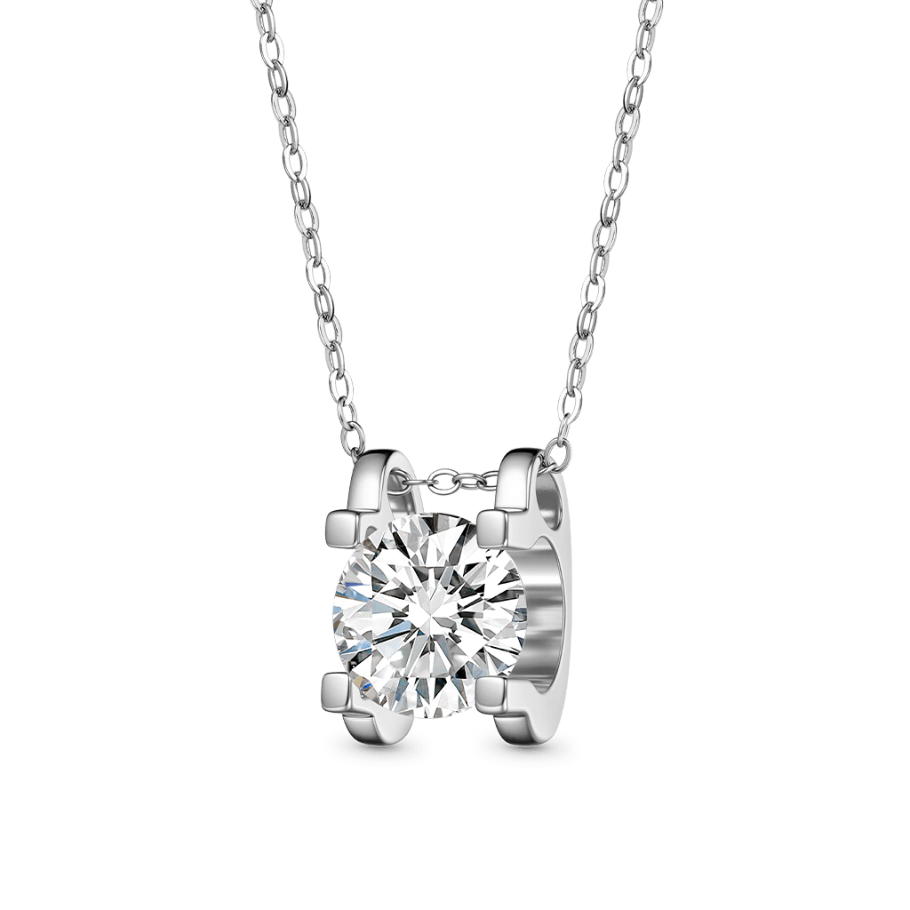 Shiny 3CT Moissanite Solitaire Necklace image number 0
