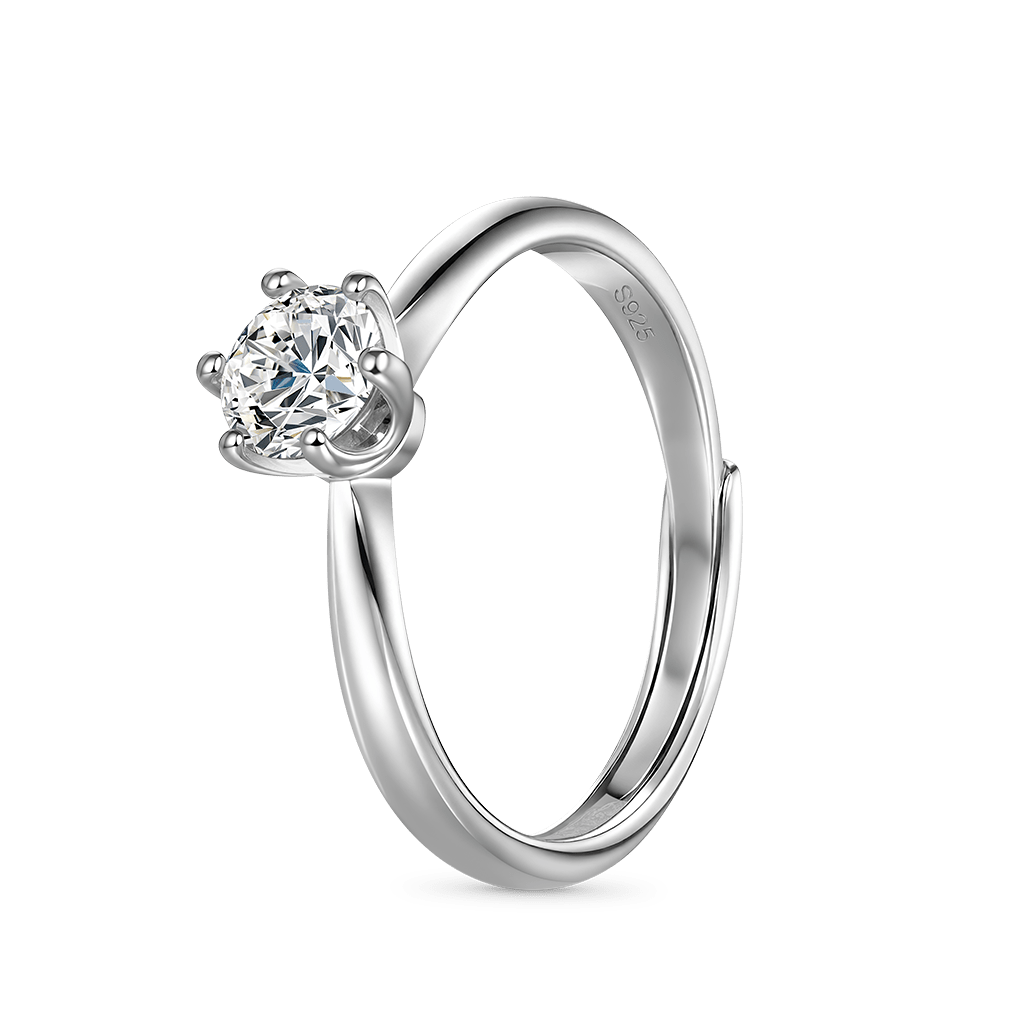 Classic 1Ct Round Halo VVS Moissanite Ring image number 1