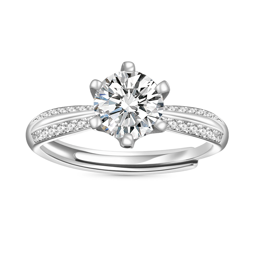 1ct VVS Moissanite Cathedral Ring image number 0