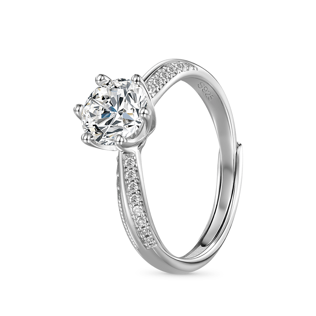 1ct VVS Moissanite Cathedral Ring image number 1