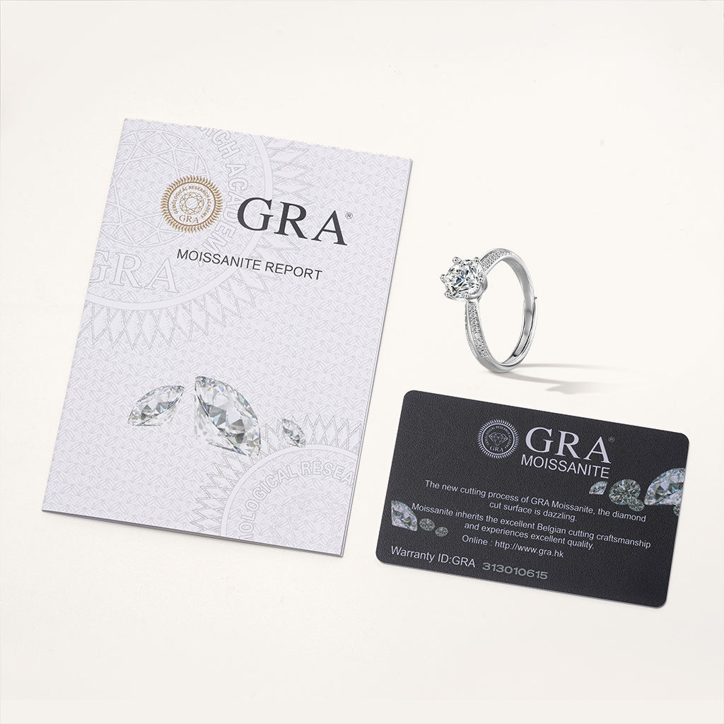 1ct VVS Moissanite Cathedral Ring image number 3