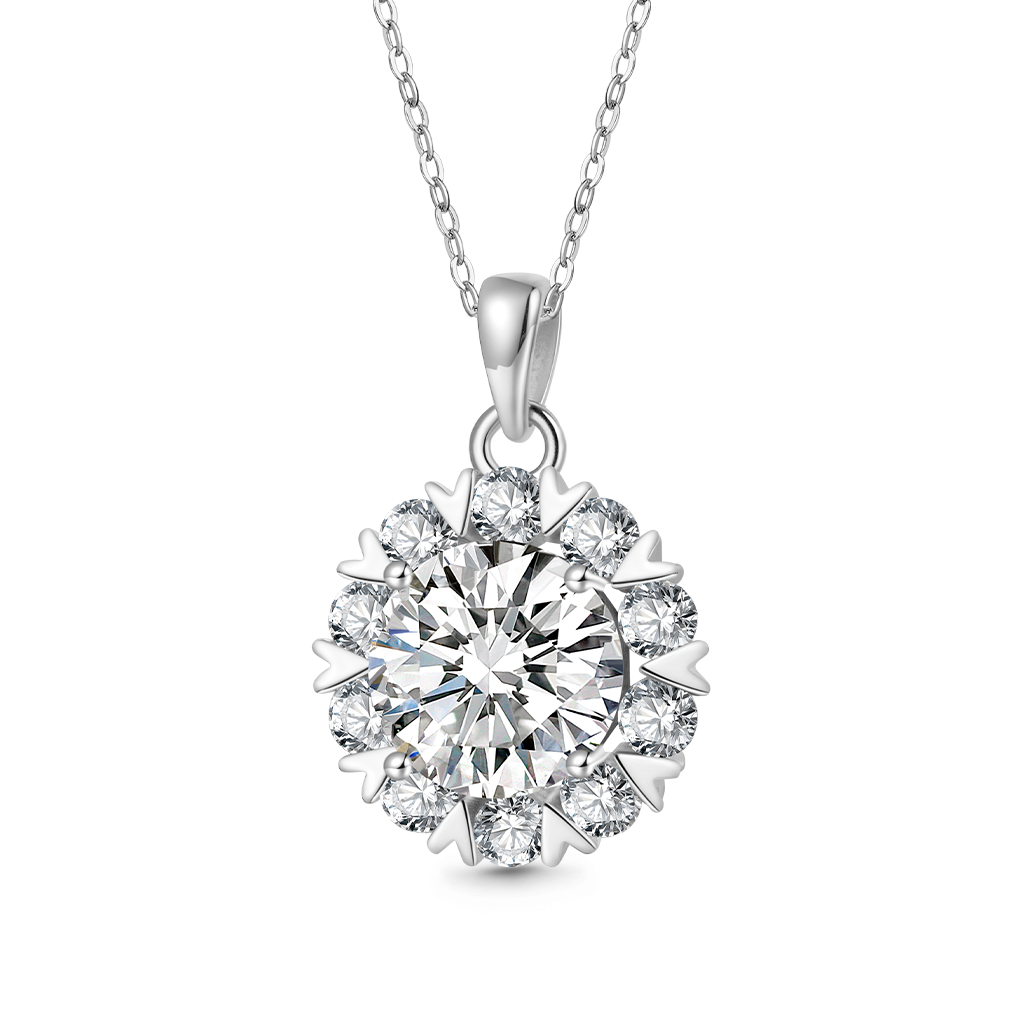 Brilliant 5Ct Moissanite Sunflower Necklace image number 0