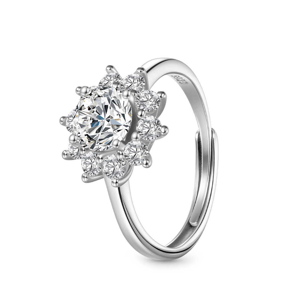 1ct D Color VVS Moissanite Snowflake Ring image number 1