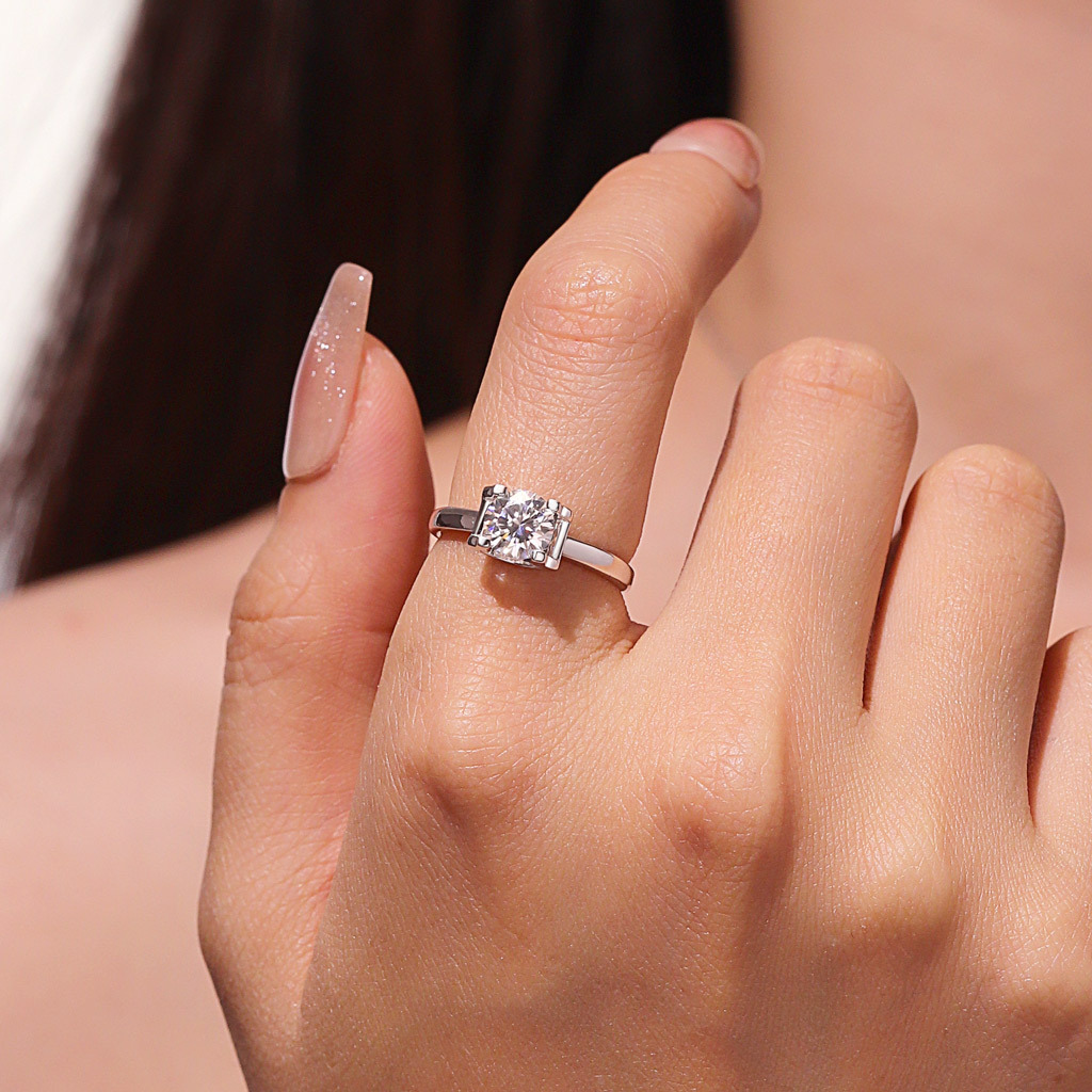 Eternity 1Ct Round Halo Moissanite Ring image number 4