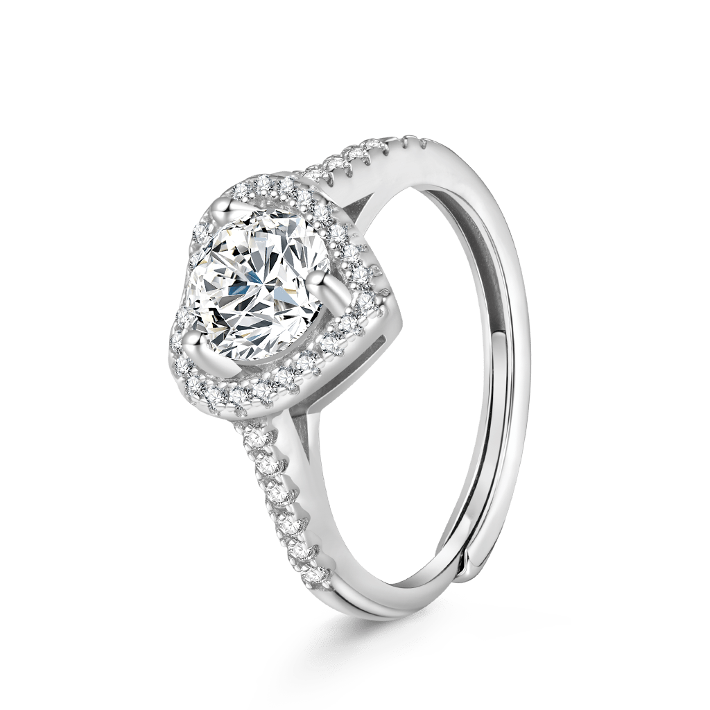 Brilliant Hearts VVS Moissanite Engagement Ring image number 1