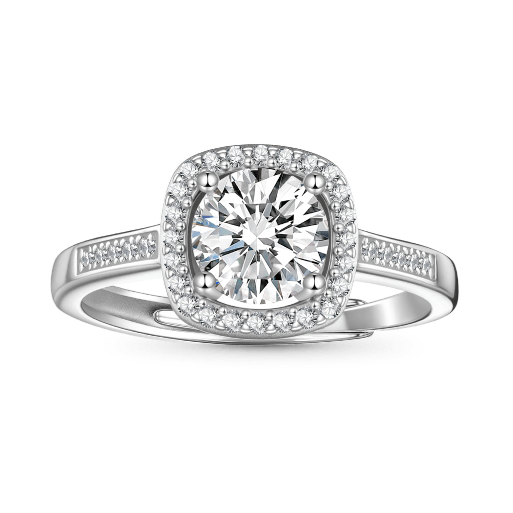 Classic Halo VVS Moissanite Engagement Ring image number 0