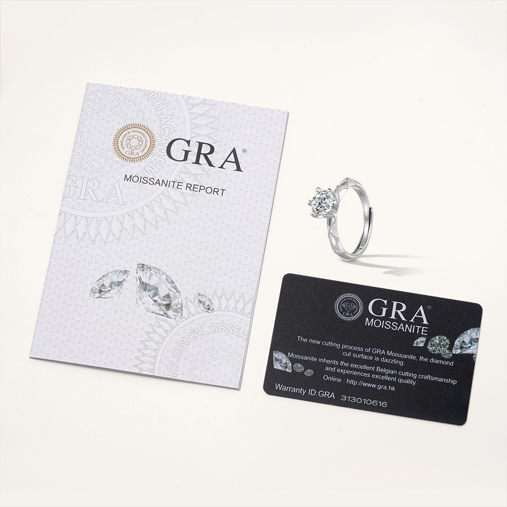 Classic 1Ct Round 925S & VVS Moissanite Ring image number 3