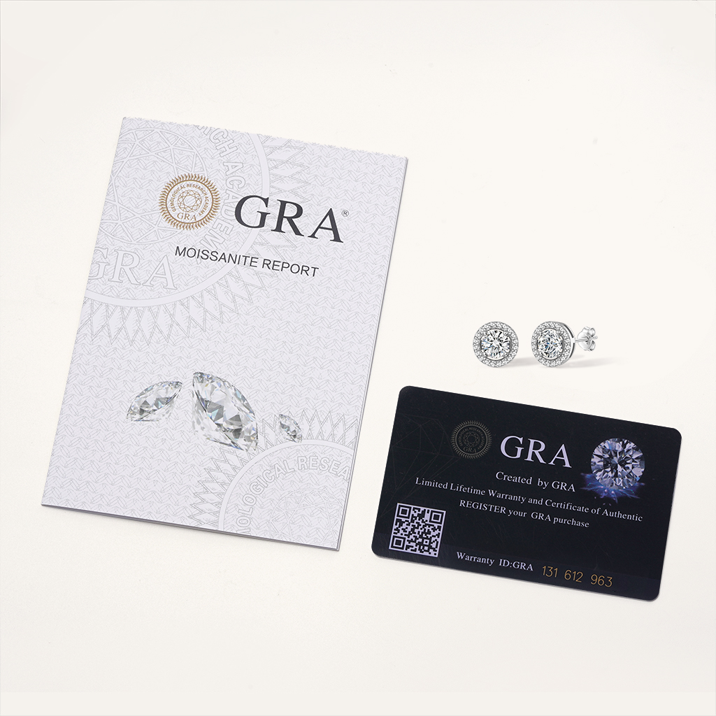 Round Cut Rubover Moissanite Earrings image number 2