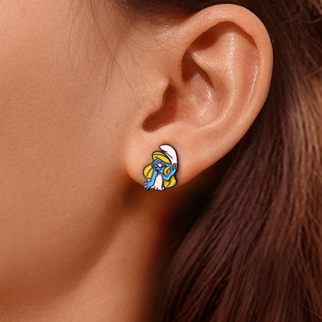 Smurfs Stud Earrings x Pretty Smurfette image number 4