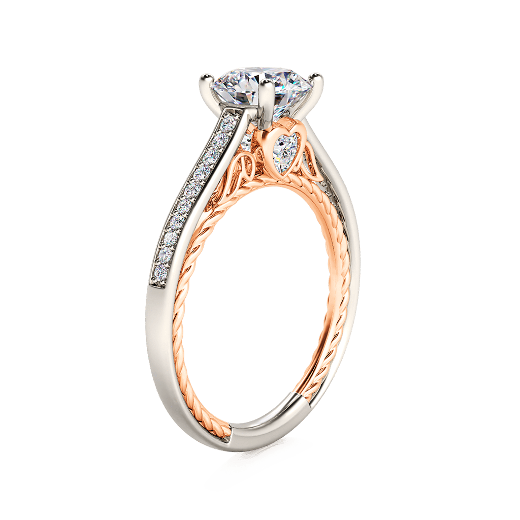 Round Cut Cathedral Engagement Ring image number 1