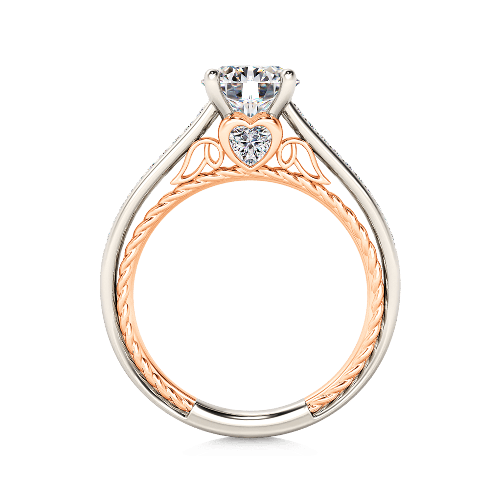 Round Cut Cathedral Engagement Ring image number 0