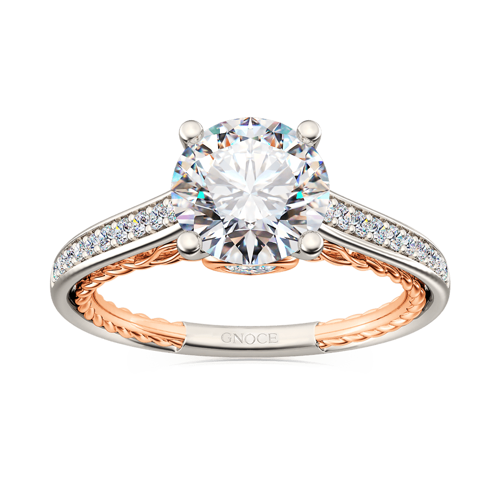 Round Cut Cathedral Engagement Ring image number 2