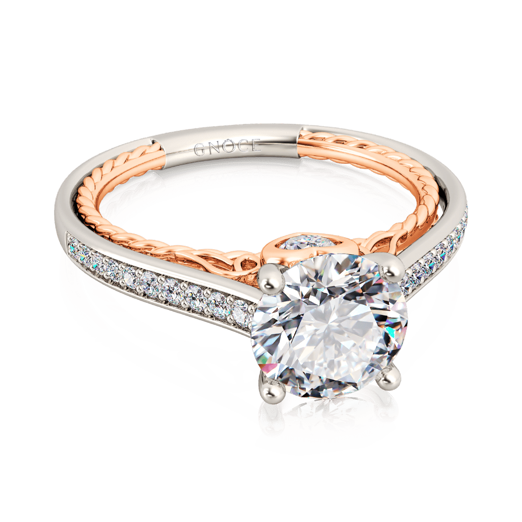 Round Cut Cathedral Engagement Ring image number 3