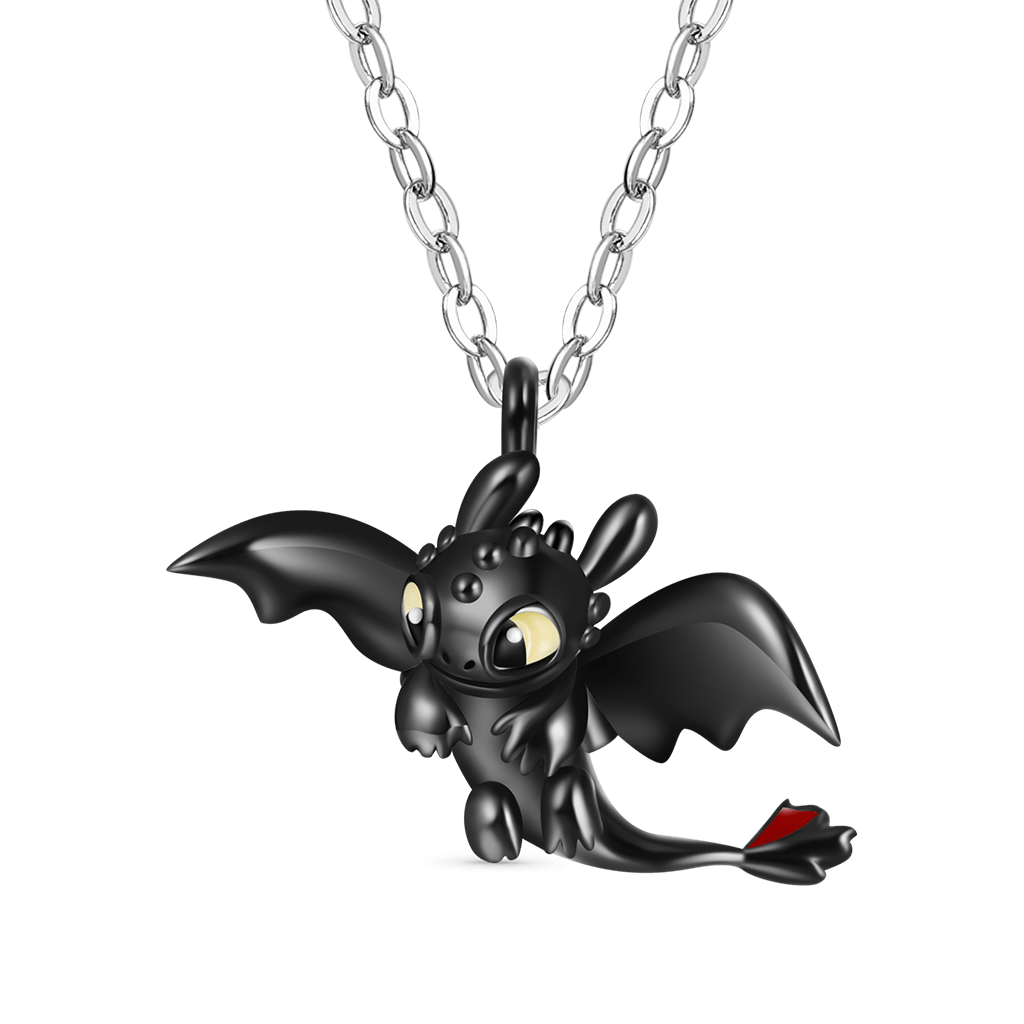 Toothless Flapping Wings Necklace image number 1
