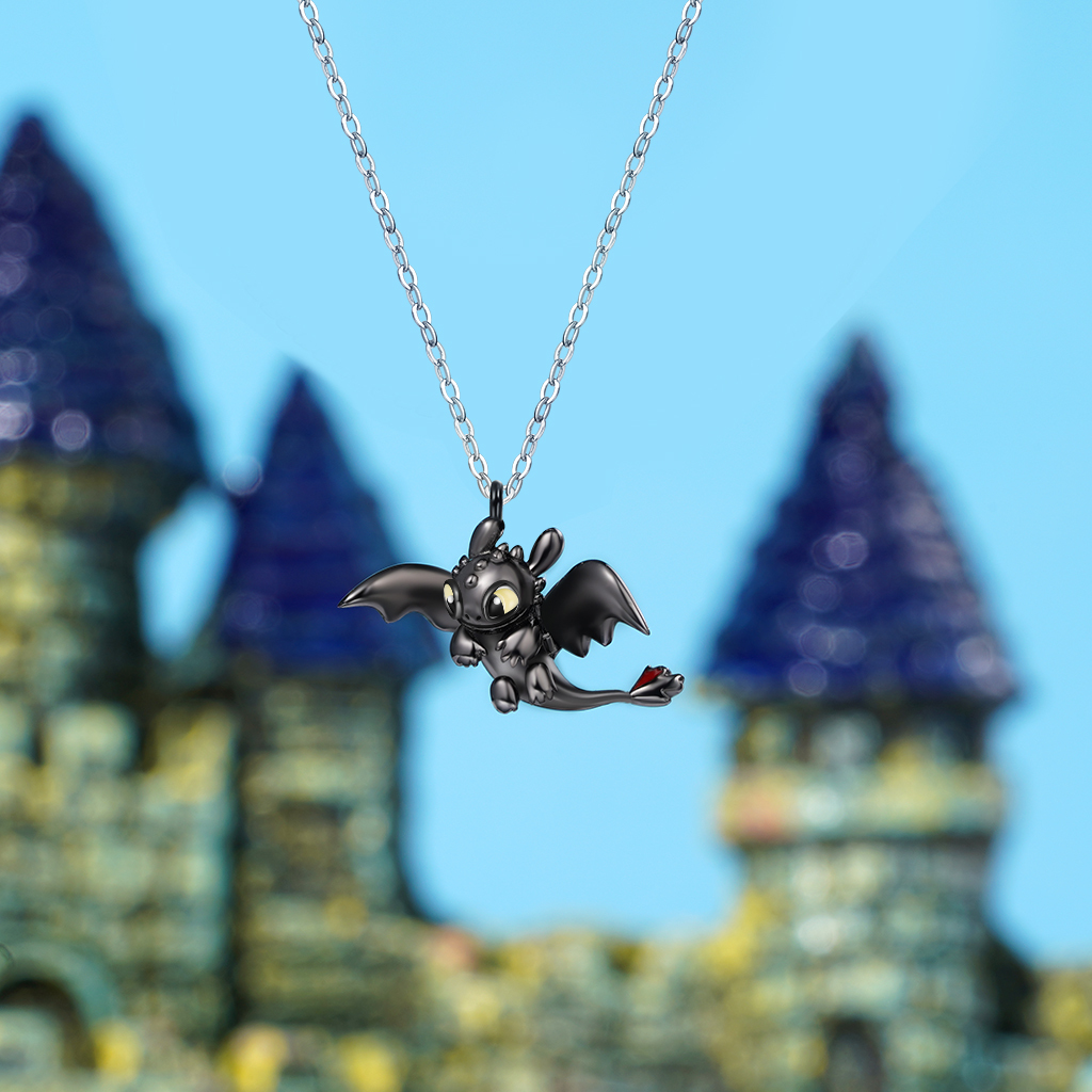 Toothless Flapping Wings Necklace image number 4