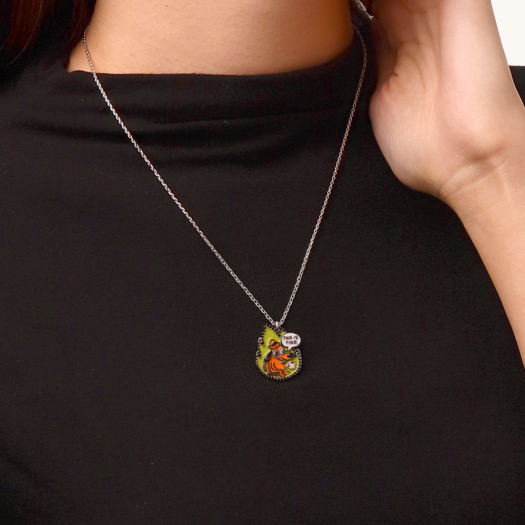 This Is Fine Necklace - Flame image number 4