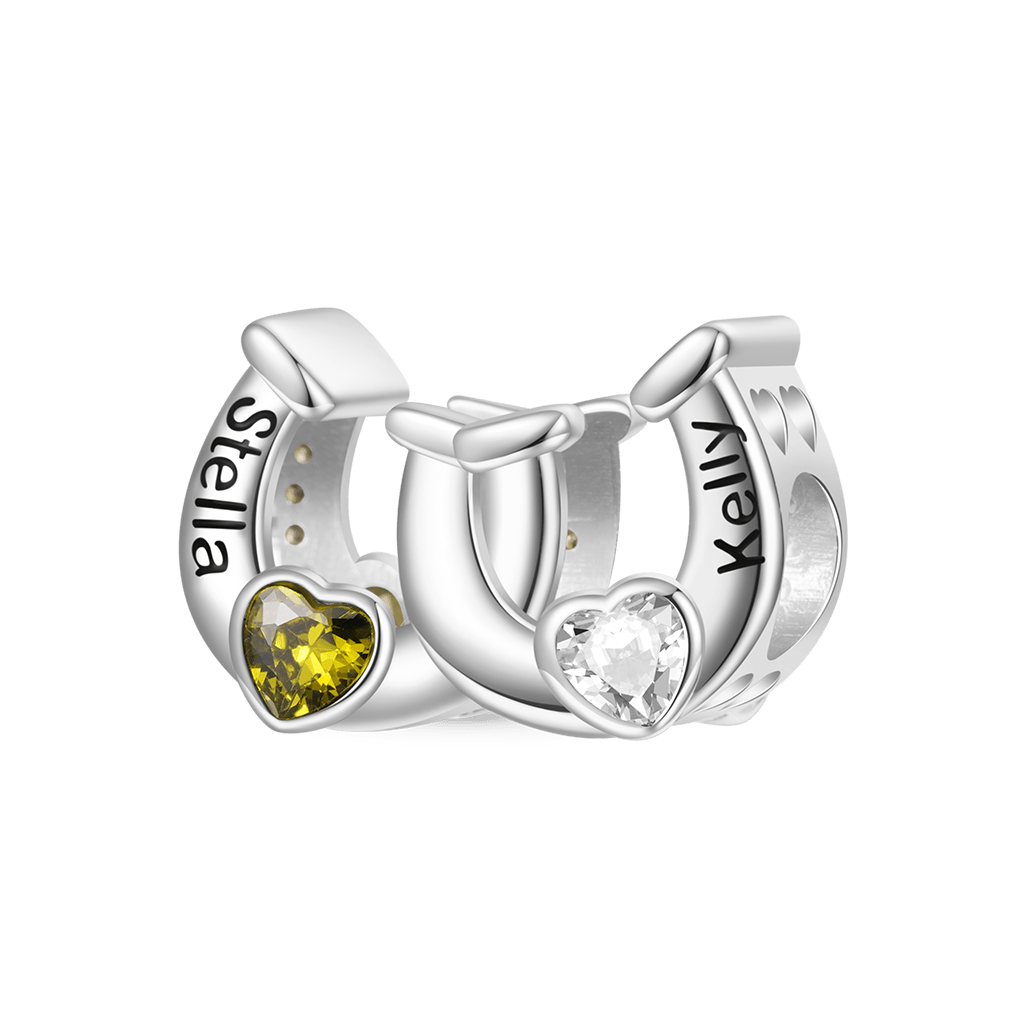 Double Horseshoe Personalized Charm image number 1