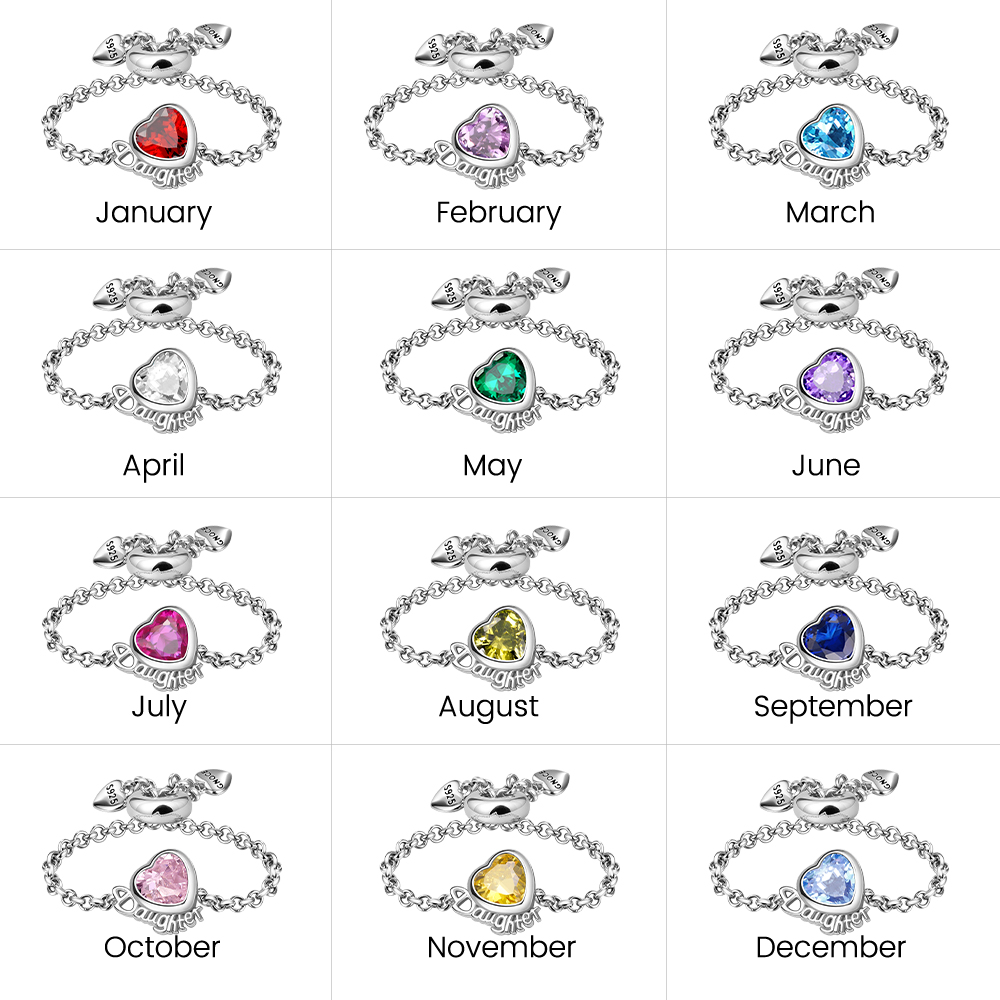 Daughter Heart Adjustable Chain Ring image number 4