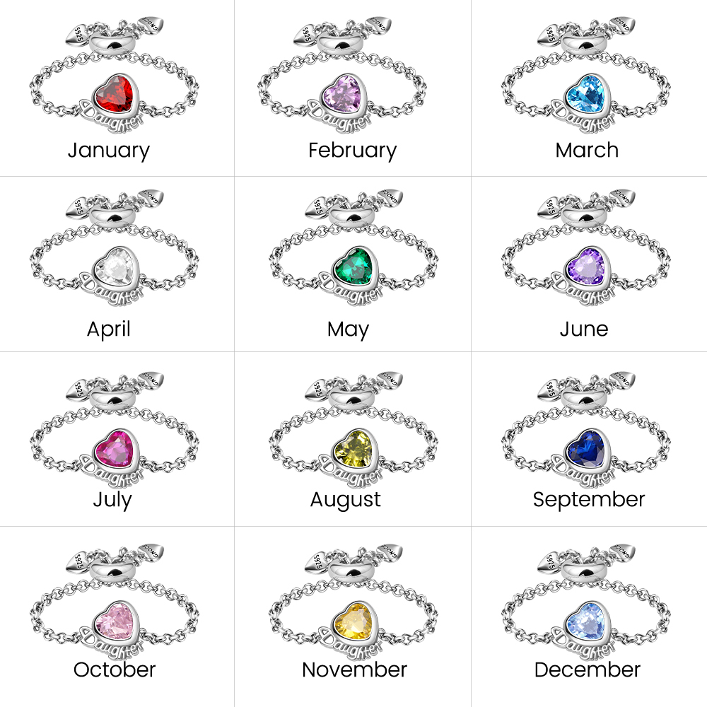 Daughter Heart Adjustable Chain Ring image number 4