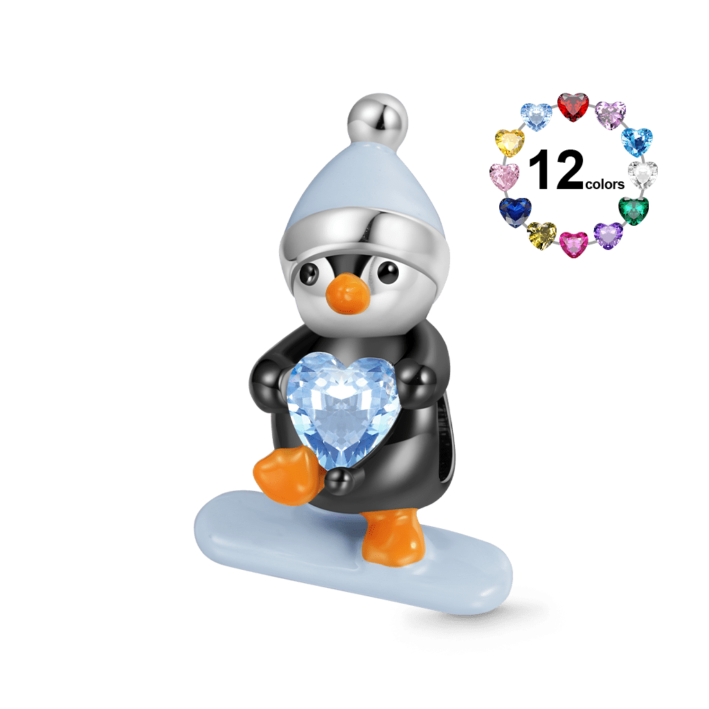 Penguin Snowboarding Charm image number 0