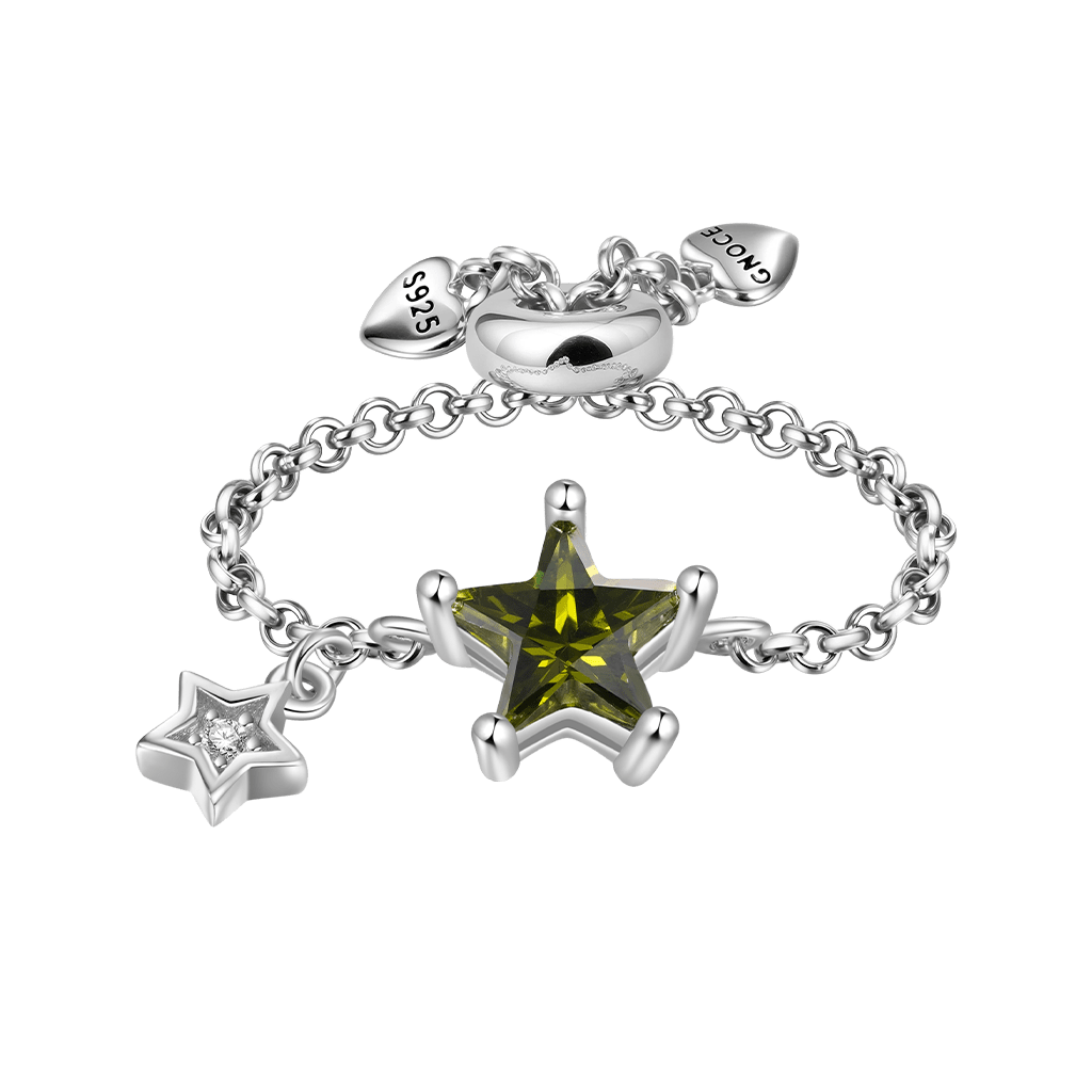 Olive Yellow Star Chain Ring image number 1