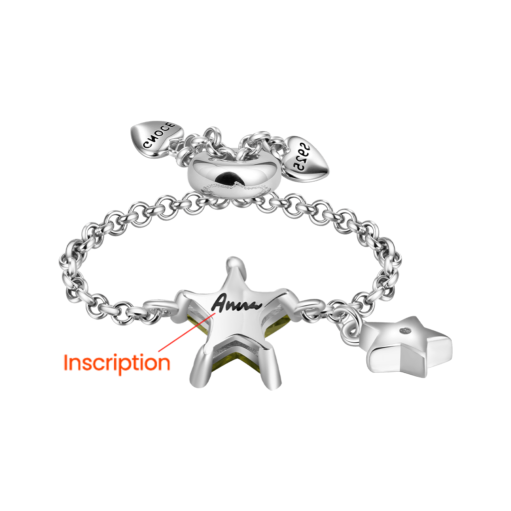 Olive Yellow Star Chain Ring image number 2